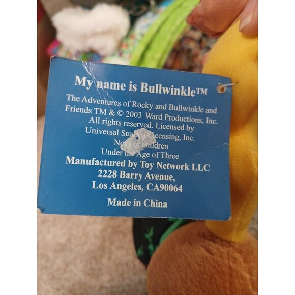 Adventures of Rocky and Bullwinkle and Friends 17in. Bullwinkle plush - Picture 5 of 6